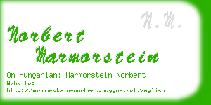 norbert marmorstein business card